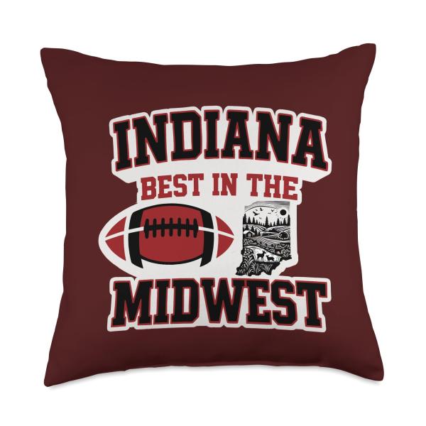 Indiana State Pride Midwest Roots Tradition and Culture Throw Pillow