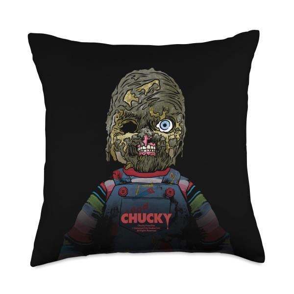Chucky Full Body Damaged Doll Throw Pillow