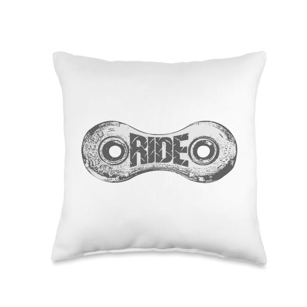 Cycling Chain Link Ride Throw Pillow