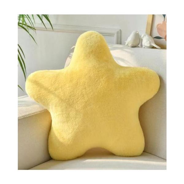 DONCKO Star Throw Pillow, 15.7 Inch Fluffy Plush Star Shaped Throw Pillow, Cozy Decorative Cushion for Couch Bedroom Living Room, Perfect for Modern H