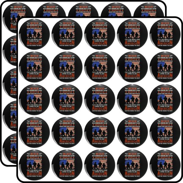 Beer Drinking Gun Owning Commie Killing American 50 Pack Scrapbook Sticker - 1 Inch Small Decals for Planners, Journals, Laptops ＆ Envelope Seals