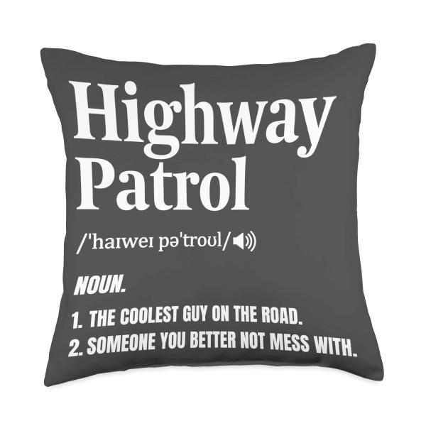 Highway Patrol Police Officer CHP Throw Pillow