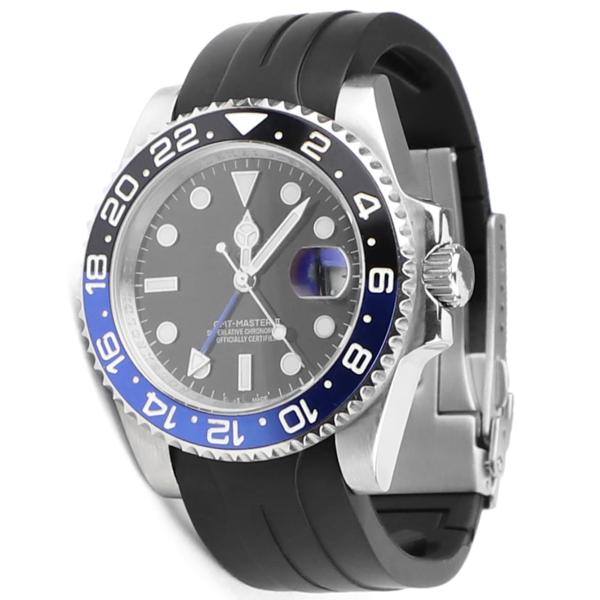 20mm 21mm 22mm Curved End Rubber Watch Band For Rolex Cosmograph Daytona,Submariner,Yacht-Master,GMT-Master,Sea Dweller,Sky Dweller, Air-King,Datejust