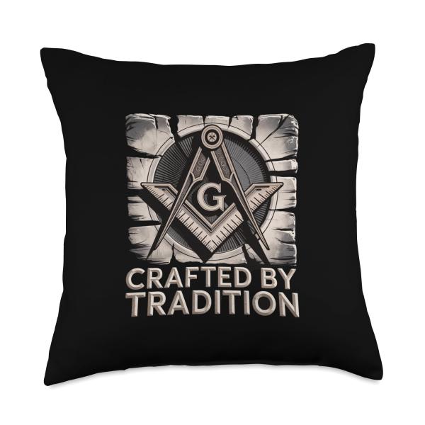 Crafted by Tradition Masonic Stone Crest Throw Pillow