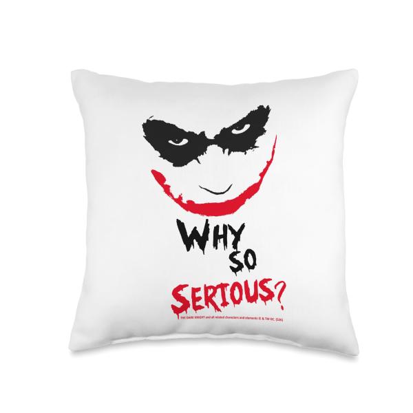 Why So Serious Joker Dark Knight Smile Chaos Throw Pillow