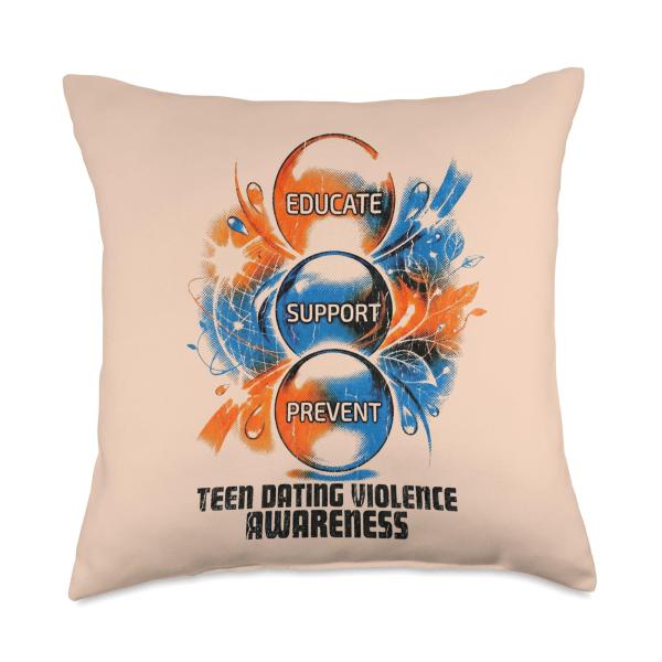 Teen Dating Violence Awareness Educate Support Prevent Month Throw Pillow
