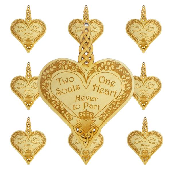 10PK Two Souls, One Heart, Never to Part: Celtic Claddagh Wedding Ornament, Irish Blessing Christmas Tree Decorations, Unique Irish Wedding Gifts, Cel