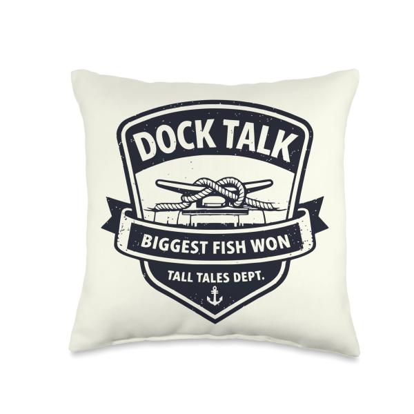 Dock Talk Biggest Fish Meme Throw Pillow