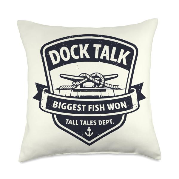 Dock Talk Biggest Fish Meme Throw Pillow