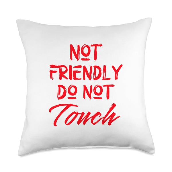 Not Friendly Do Not Touch, Funny People Person, Introvert Throw Pillow