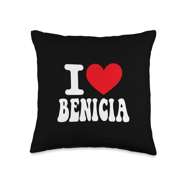 I Love Benicia California Heart Souvenir CA City Pride Throw Pillow