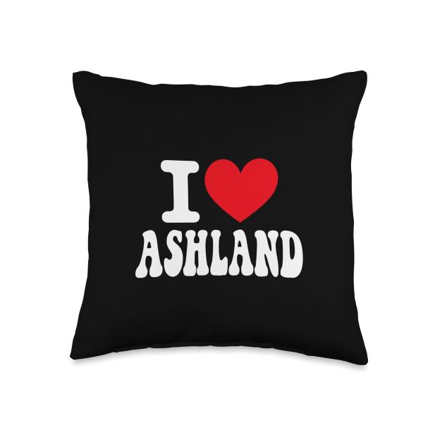 I Love Ashland California Heart Souvenir CA City Pride Throw Pillow
