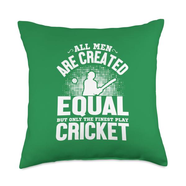 Cricket All Men Created Equal Finest Player Throw Pillow