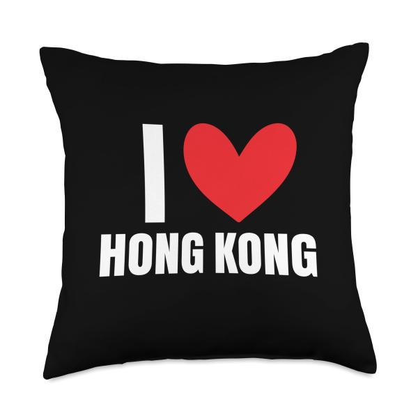 I Love Hong Kong Island City China Asia Urban Architecture Throw Pillow