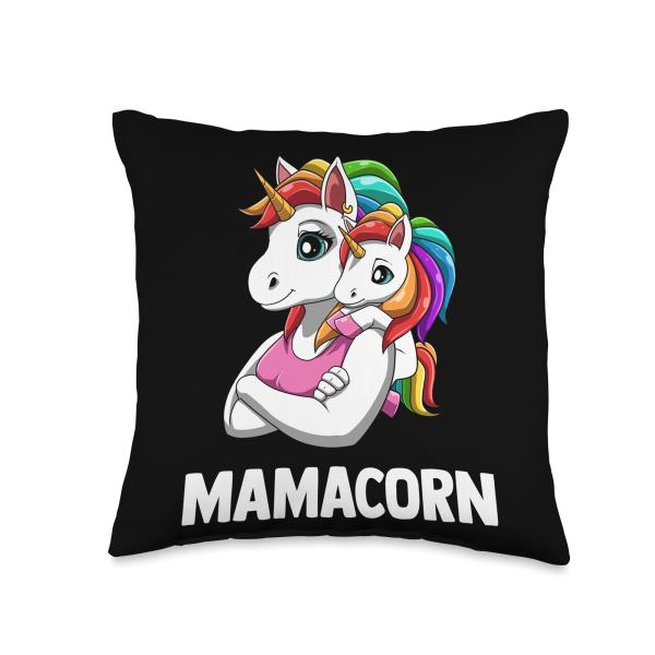 Unicorn Mama Mamacorn Throw Pillow