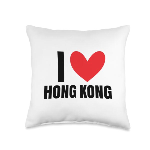 I Love Hong Kong Island City China Asia Urban Architecture Throw Pillow