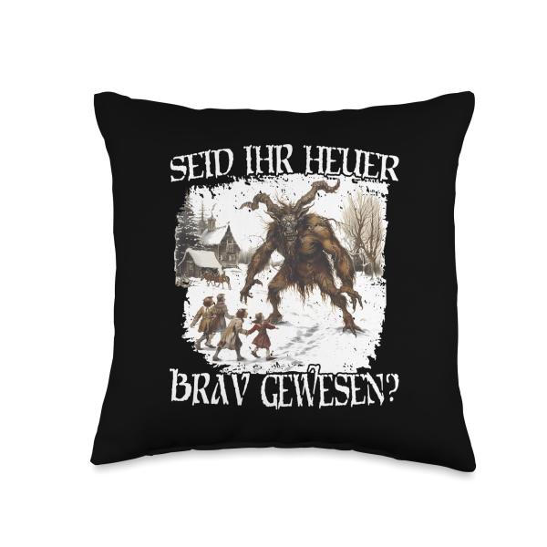 Perchten T for The Krampus Run Legendary Figure Kramperl T Throw Pillow