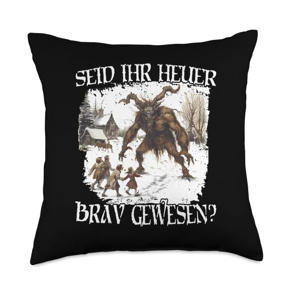 Perchten T for The Krampus Run Legendary Figure Kramperl T Throw Pillow