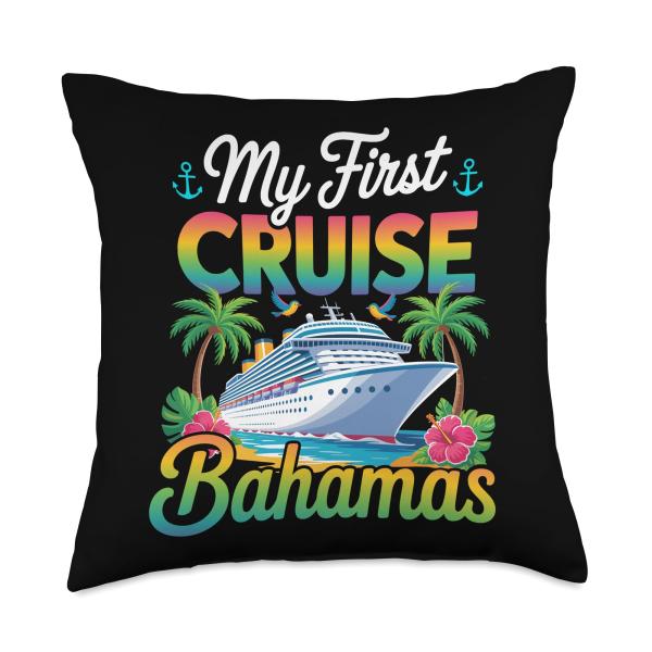 My First Cruise Bahamas Throw Pillow