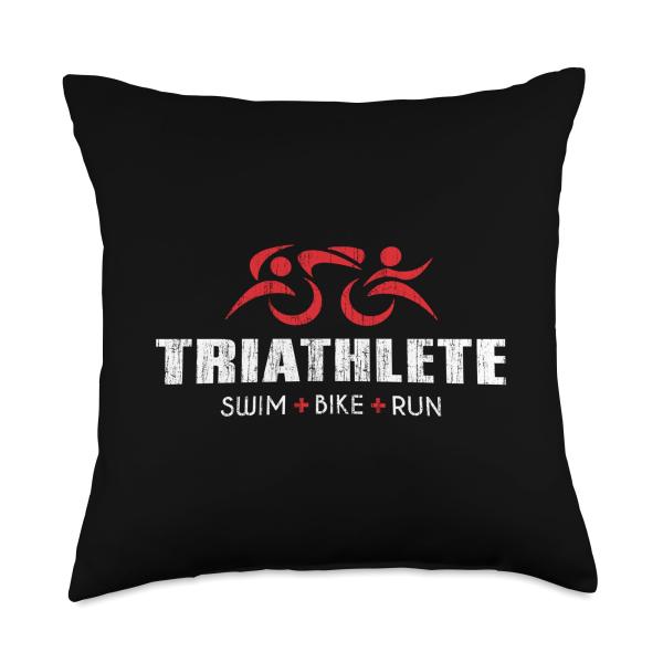 Triathlete Swim Bike Run Triathlon Endurance Athlete Design Throw Pillow