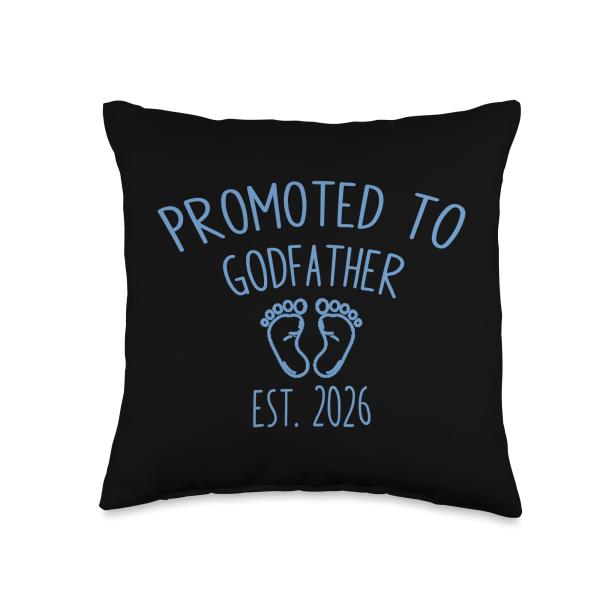Promoted to Godfather Est. 2026 Throw Pillow