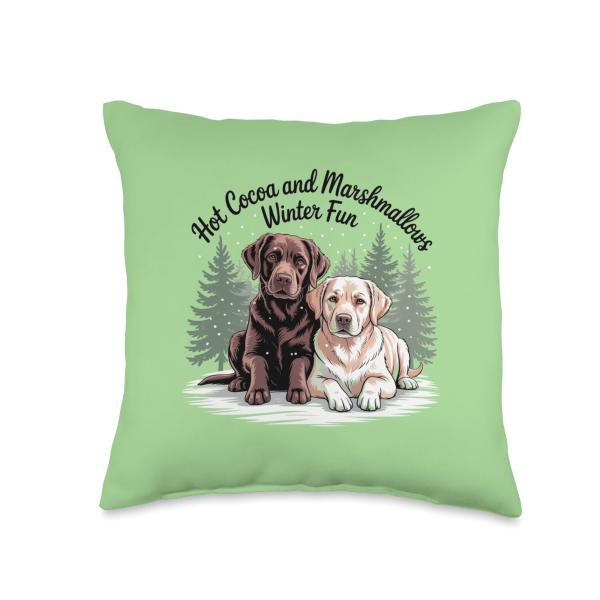 Lab Fun - Chocolate and Marshmallows Cuteness Throw Pillow