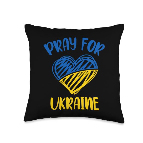 Pray for Ukraine Support Ukrainian I Stand with Ukraine Throw Pillow
