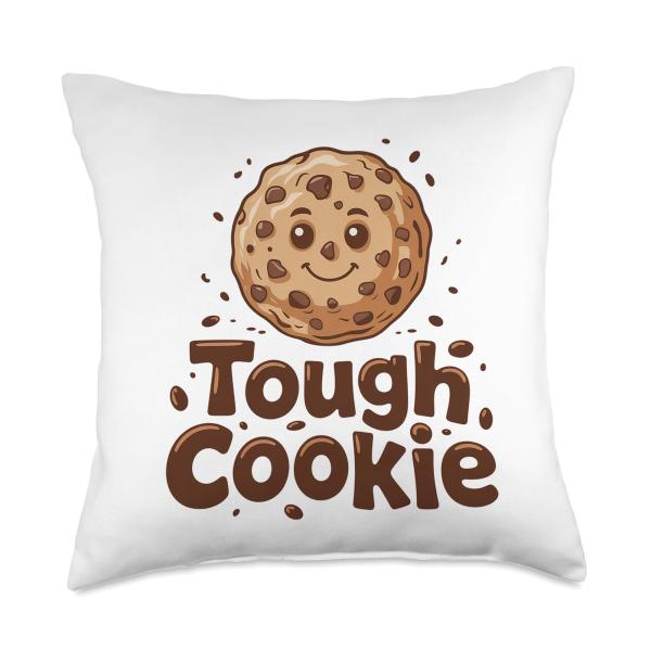 Tough Cookie Chocolate Chip Kawaii Baking Mom Life Throw Pillow
