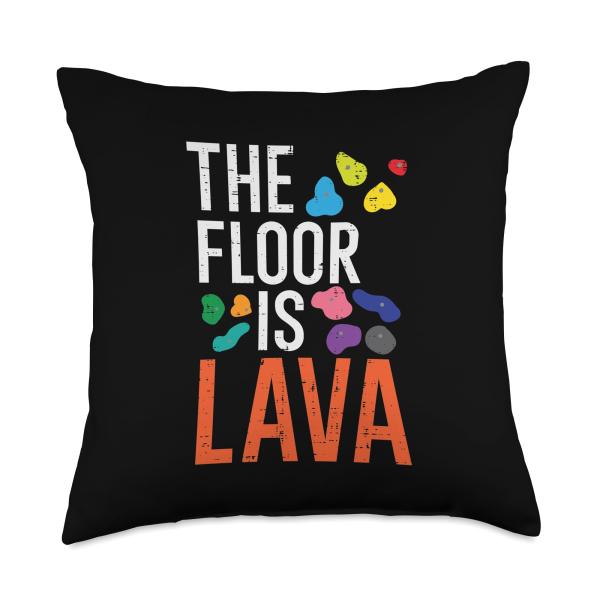 Climbing The Floor is Lava Funny Wall Climber Men Women Kids Throw Pillow