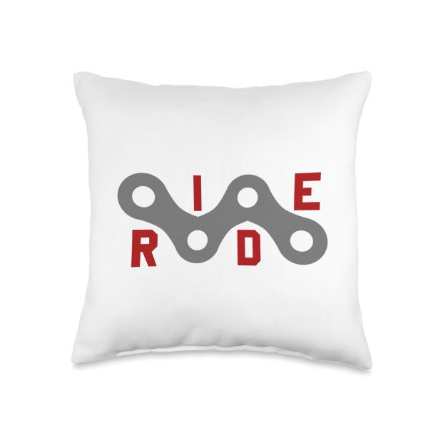 Cycling Chain Link Ride Throw Pillow