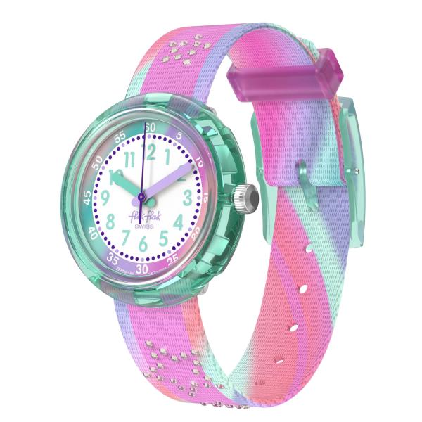 Flik Flak Girl Kids Watch Casual Pink Bio-sourced Quartz Waterproof FLIP IT Pink!