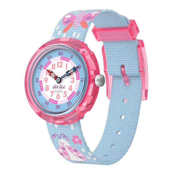 Flik Flak Girl Kids Watch Casual Blue Bio-sourced Quartz Waterproof Garden Friends
