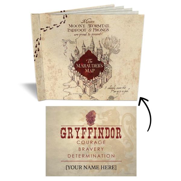 Harry Potter - Marauder's Map Sketchbook - Contains Personalized Gryffindor Certificate and 5 Blank Parchment Papers - Officially Licensed Merchandise
