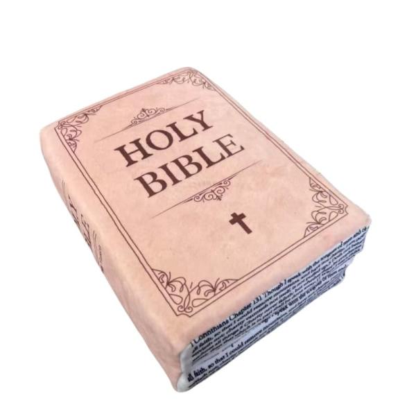 Holy Bible Pillow - Scripture Sofa Cushion 11.8x8.6 Inches, Christian Religious Decor, Soft Plush Book Shape Decorative Pillow for Couch Bed, Inspirat