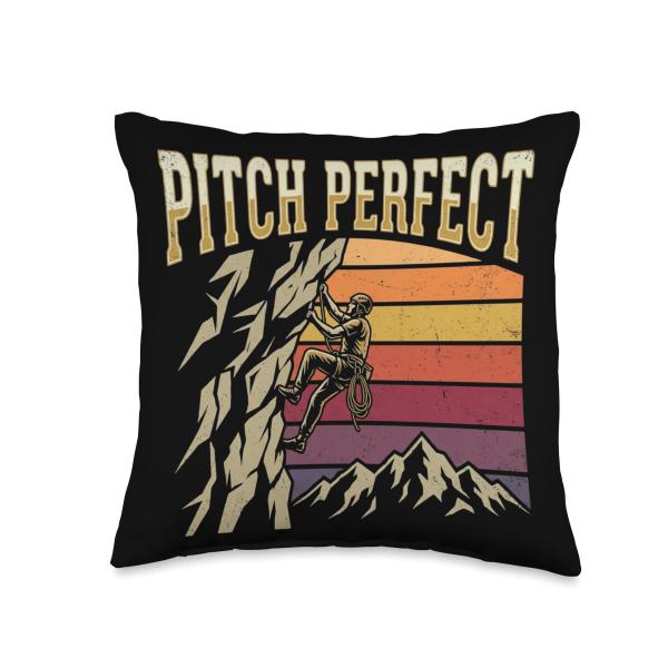 Pitch Perfect Rock Climbing Mountain Sunset Throw Pillow