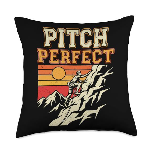 Pitch Perfect Rock Climbing Mountain Sunset Throw Pillow
