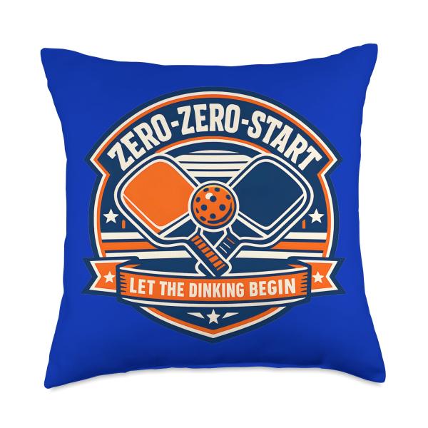 Zero-Zero-Start Pickleball Tournament Court Statement Throw Pillow