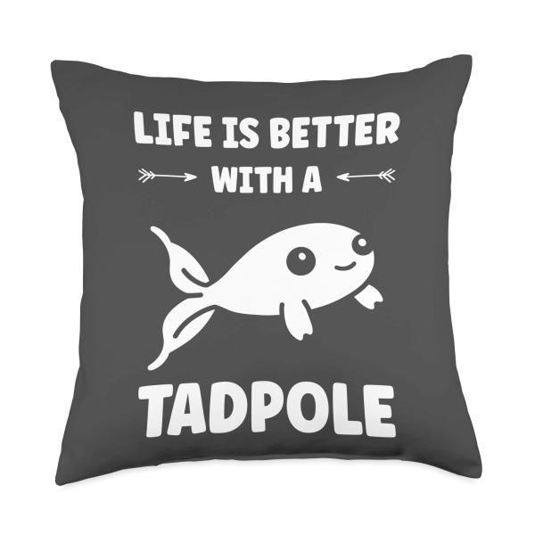 Humor Tadpole Larva Minimalist Small Simple Team Tadpole Throw Pillow