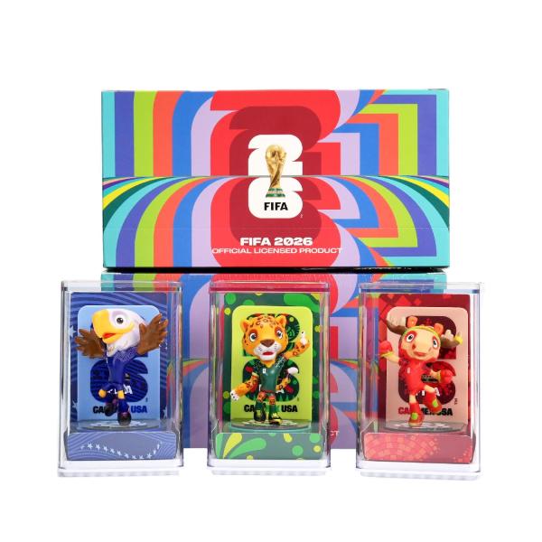 Lainergie FIFA 2026 World Cup Official Licensed Mascot 4 Inch Figurines Set of 3 (Maple, Zayu ＆ Clutch), Collectable Soccer Figures, Gift Idea- Sport