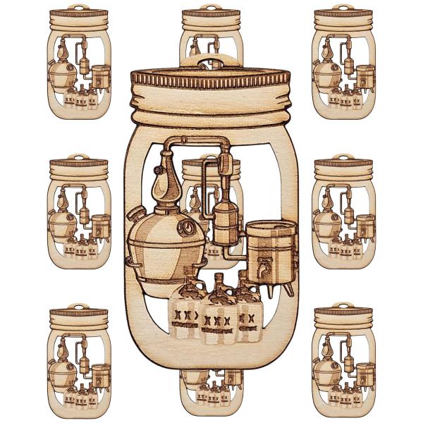 10PK Mason Jar Moonshine Ornament, Holiday Decor, Moonshine Christmas Ornament, Gifts for Moonshine Lovers Gift Ideas, Great Smoky Mountain Souvenirs