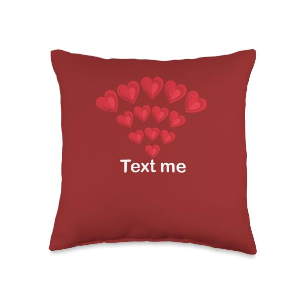 WiFi Hearts Text me Throw Pillow