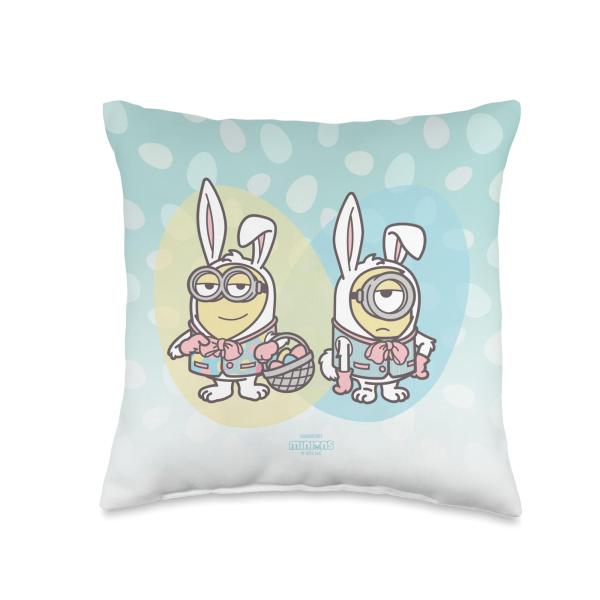 Minions Dave ＆ Carl Easter Bunny Duo Throw Pillow