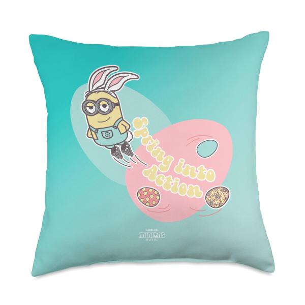 Minions Dave Easter Spring Into Action Throw Pillow