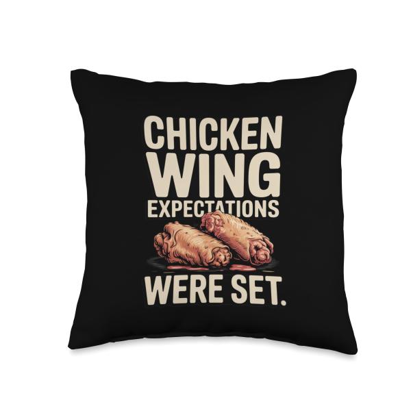 Chicken Wing Expectations were Set BBQ Party Throw Pillow