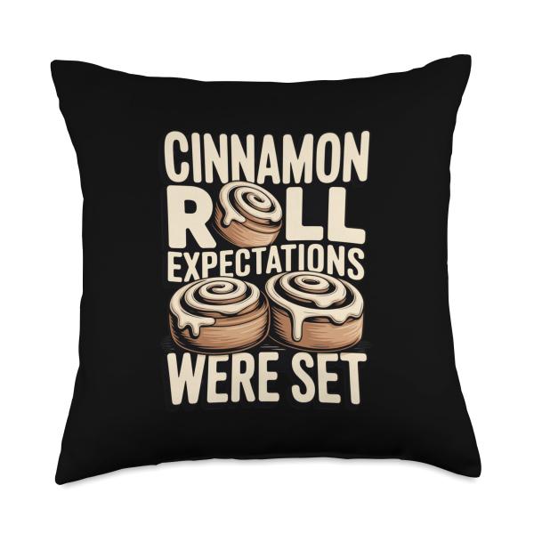 Cinnamon Roll Expectations were Set Funny Pun Throw Pillow