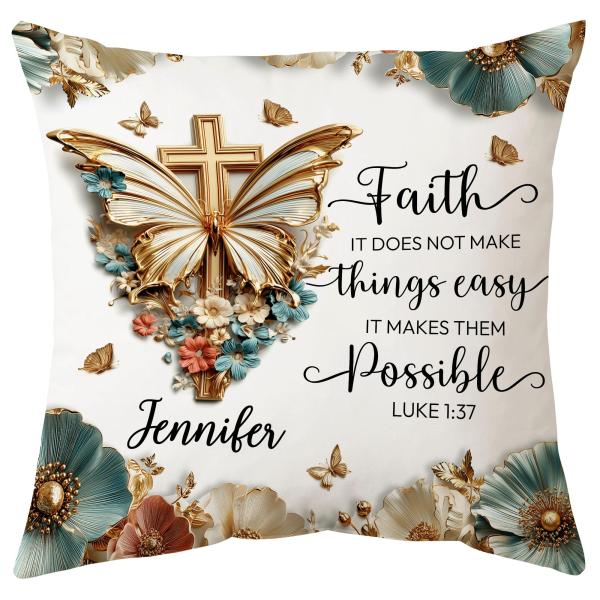 Hyturtle Personalized Religious Throw Pillow (Insert Included) Gifts for Women on Mothers Day, Spiritual Gift, Encouragement Gift for Her on Birthday,