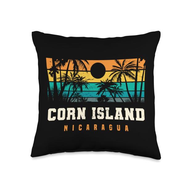 Corn Island Nicaragua Caribbean Beach Vacation Throw Pillow