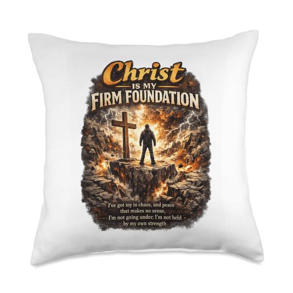 Christ is My Firm Foundation Worship Apparel Throw Pillow