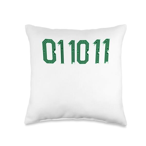 Binary Code Robot Tech 01 10 11 Cyber Circuit Throw Pillow