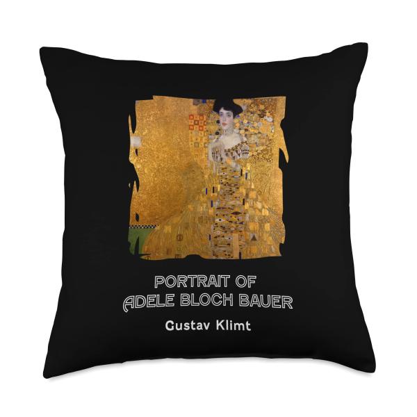 Portrait of Adele Bloch-Bauer by Gustav Klimt Throw Pillow